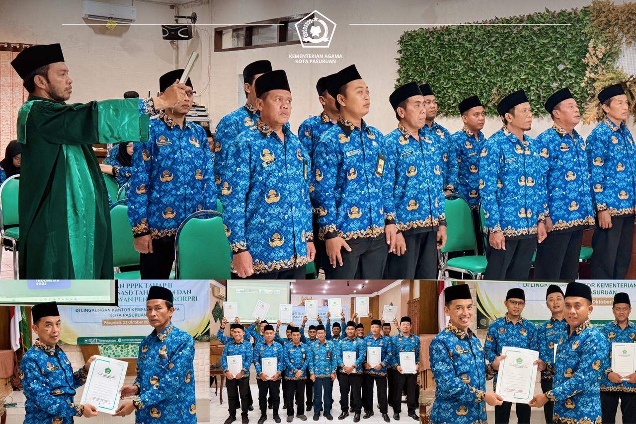 Kemenag Kota Pasuruan Ikuti Pelantikan PPPK Tahap II dan Pengukuhan Dewan Pengurus KORPRI Kemenag se-Indonesia