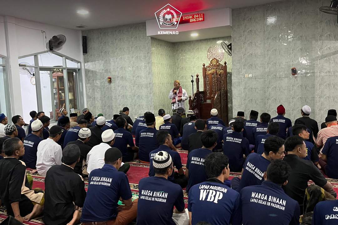 Tausiah Ramadhan di Lapas Kelas IIB Kota Pasuruan, Kemenag Ajak Warga Binaan Maksimalkan Ibadah